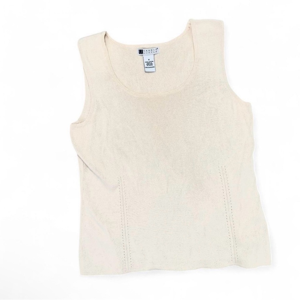 Women's Cream Sleeveless Knit Top